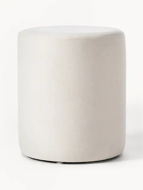 Hocker Daisy, Bezug: 100 % Polyester Der hochw, Rahmen: Sperrholz Das in diesem P, Webstoff Off White, Ø 38 x H 45 cm