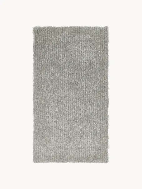 Flauschiger Melange Hochflor-Teppich Marsha, Flor: 100 % Polyester, Hellgrau, B 80 x L 150 cm (Grösse XS)