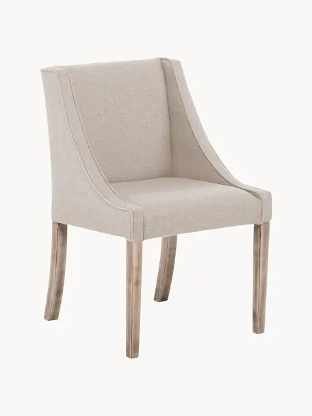 Čalúnená stolička s drevenými nohami  Savannah, Béžová, Š 60 x H 60 cm