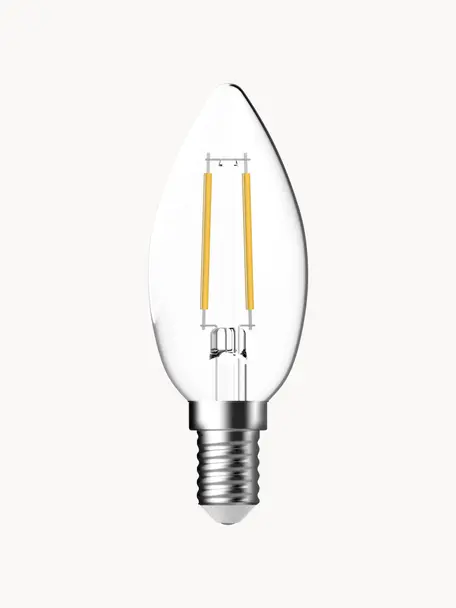 Lampadina E14, bianco caldo, 1 pz, Lampadina: vetro, Base lampadina: alluminio, Trasparente, Ø 4 x Alt. 10 cm