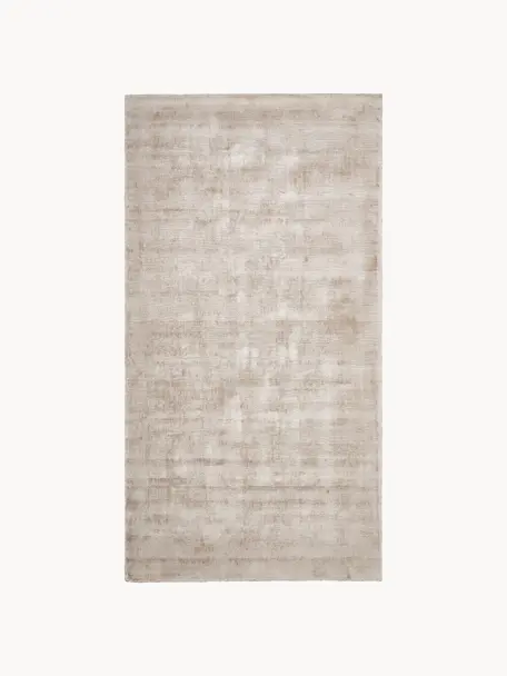 Handgewebter Viskoseteppich Jane, Flor: 100 % Viskose, Hellbeige, B 80 x L 150 cm (Größe XS)