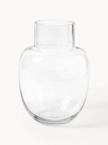 Vase décoratif classique Lotta, Verre, Transparent, Ø 18 x haut. 25cm