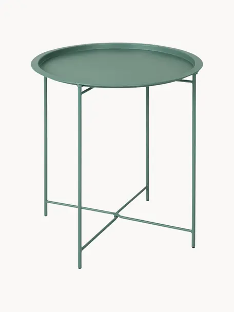 Runder Tablett-Tisch Sangro aus Metall, Metall, pulverbeschichtet, Grün, Ø 46 x H 52 cm