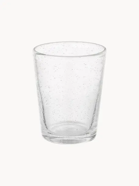 Ručne fúkané poháre na vodu Bubble, 4 ks, Fúkané sklo, Priehľadná, Ø 8 x V 10 cm, 250 ml