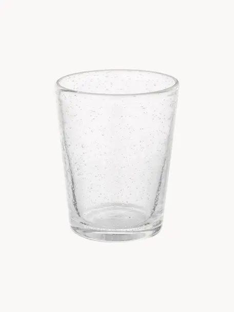 Verres à eau soufflés bouche Bubble, 4 pièces, Verre, soufflé bouche, Transparent, Ø 8 x haut. 10 cm, 250 ml