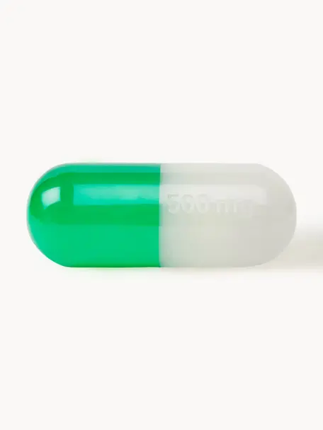 Deko-Objekt Pill, Polyacryl, poliert, Weiß, Grün, B 29 x H 13 cm