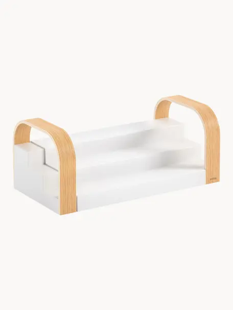 Espiecero de cocina extraíble Bellwood, Estantería: plástico, Blanco, madera clara, An 31-61 x Al 13 cm