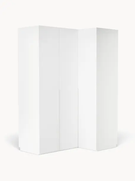 Armoire d'angle modulaire Leon, larg. 165 cm, plusieurs variantes, Blanc, Basic Interior : larg. 165 x haut. 200 cm, avec module d'angle