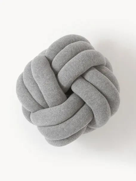 Puf nudo Twist, Funda: 100% algodón, Gris claro, Ø 30 cm