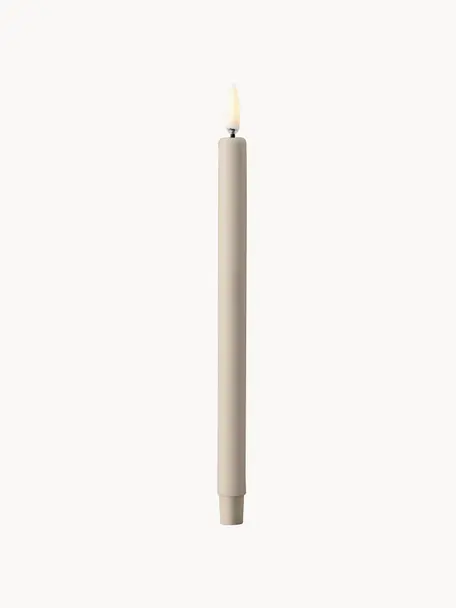 Candele a LED Stoff Nagel 2 pz, Plastica ricoperta di cera di paraffina, Beige chiaro, Alt. 20 cm