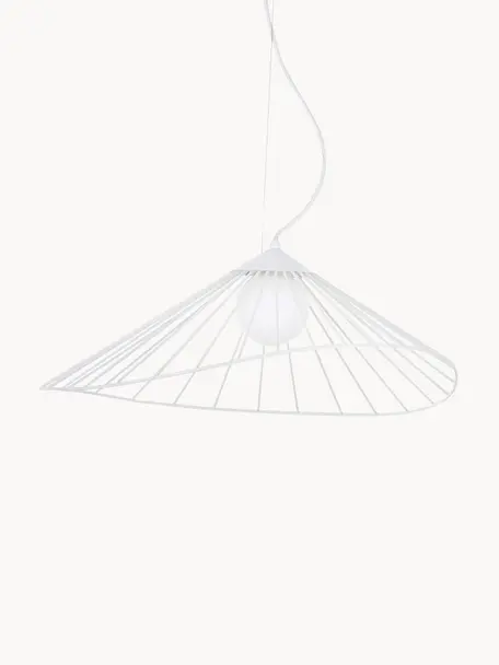 Lámpara de decho de diseño Silvan, Pantalla: vidrio, Anclaje: metal, Blanco, An 92 x Al 32 cm