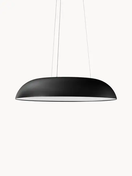 Grande suspension LED à intensité variable Maggiolone, Noir, Ø 60 x haut. 12 cm