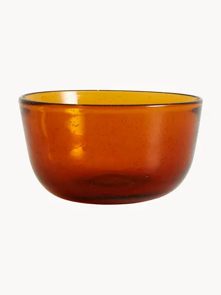 Ručně foukané misky Airy, 6 ks, Foukané sklo, Oranžová, Ø 13 cm, V 8 cm