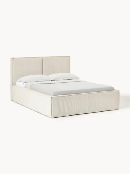Menčestrová posteľ s úložným priestorom Dream, Menčestrová lomená biela, Š 140 x D 200 cm