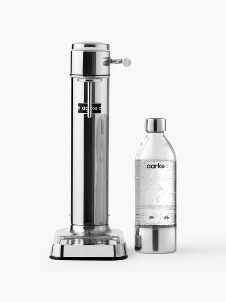 Máquina de refrescos Carbonator 3, Botella: plástico libre de BPA, Plateado brillante, Set de diferentes tamaños