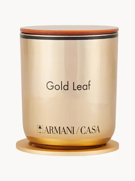 Geurkaars Pegaso Gold Leaf (gember, kardemom & roze peper), Houder: glas, Deksel: kunsthars, Gember, kardemom & roze peper, Ø 6 x H 7 cm