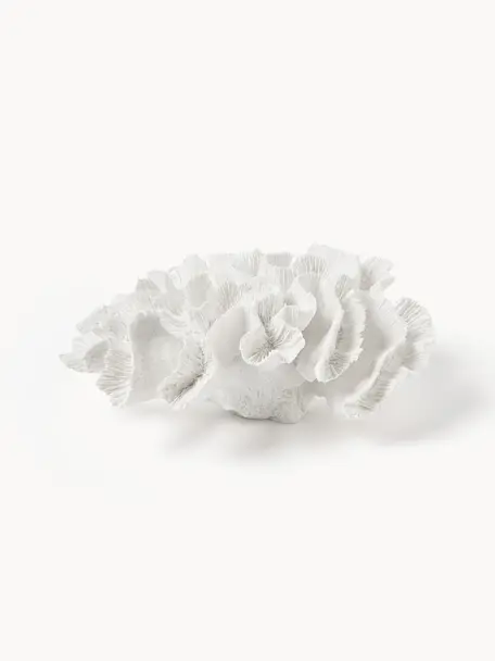 Design decoratief object Coral, Polyresin, Wit, B 25 x H 10 cm