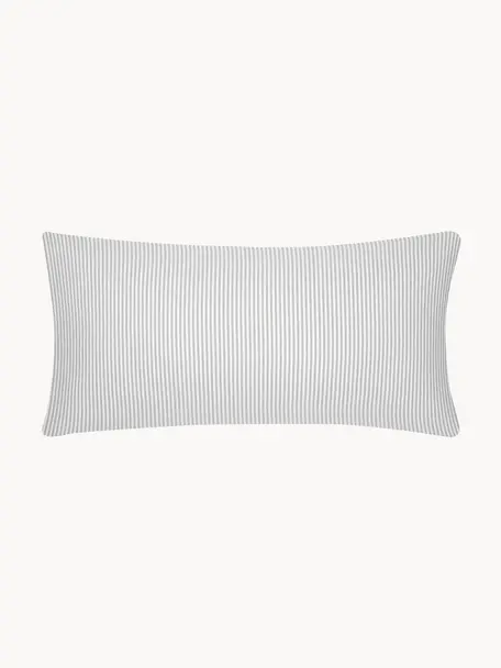 Funda de almohada de algodón Ellie, 45 x 85 cm, Blanco, gris, An 45 x L 85 cm