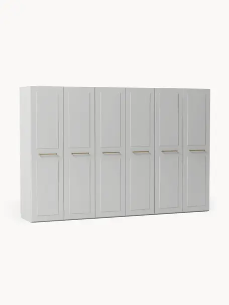 Modularer Drehtürenschrank Charlotte, 300 cm Breite, mehrere Varianten, Korpus: Spanplatte, melaminbeschi, Grau, Basic Interior, B 300 x H 200 cm