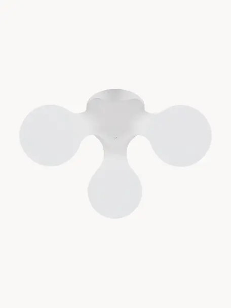 Applique luce regolabile Atomium, Struttura: metallo rivestito, Paralume: plastica, Bianco, Larg. 64 x Alt. 30 cm