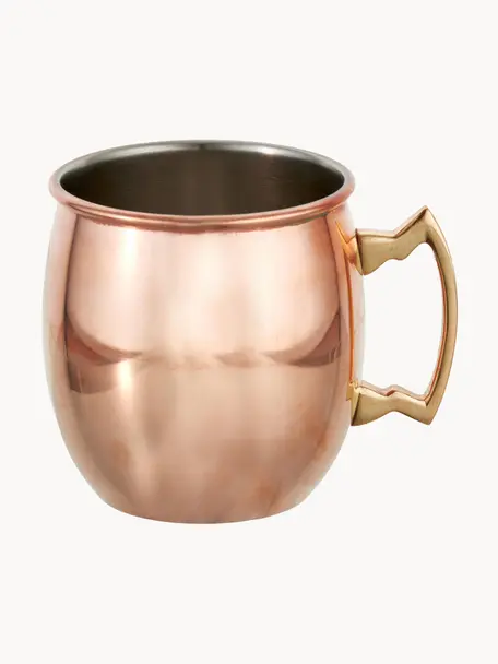 Tazza Moscow Mule in rame con superficie liscia Shiny, Acciaio, esterno ramato, Ramato, Ø 9 x Alt. 10 cm, 450 ml