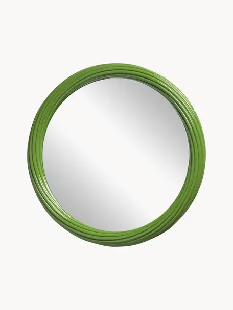 Okrúhle nástenné zrkadlo Churros, Zelená, Ø 34 cm