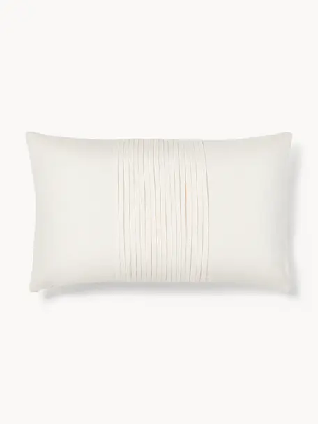 Funda de cojín de lino texturizada Dalia, 51% lino, 49% algodón, Off White, An 30 x L 50 cm