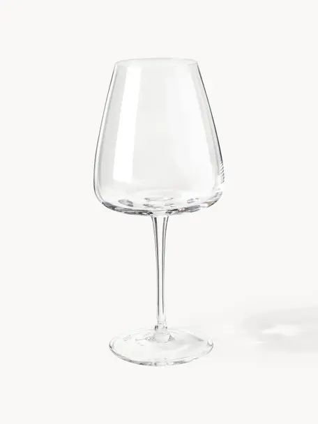 Mondgeblazen rode wijnglazen Ellery, 4 stuks, Glas, Transparant, Ø 11 x H 23 cm, 610 ml