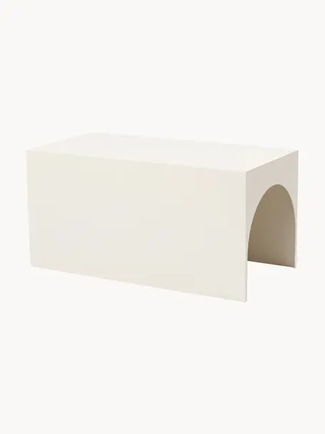 Mesa de centro de metal Arch, Acero recubierto, Blanco Off White, An 60 x Al 30 cm