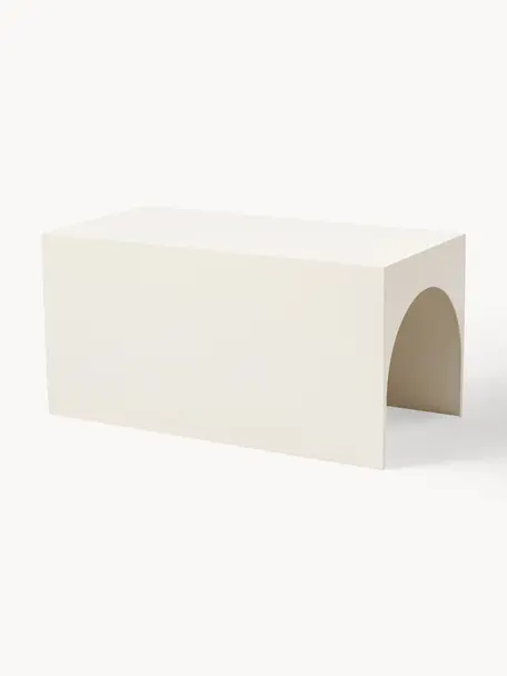 Table basse en métal Arch, Acier, enduit, Blanc cassé, larg. 60 x haut. 30 cm