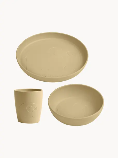 Service de table pour enfant Mums, 3 élém., Bioplastique avec ajout de fibres de bois
Convient pour les aliments. Exempt de BPA, de phtalates et de plomb, Ocre, Lot de différentes tailles