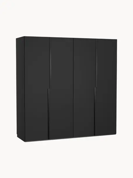 Armario modular Leon, 4 puertas (200 cm), diferentes variantes, Estructura: tablero aglomerado revest, Negro, Interior Classic (An 200 x Al 200 cm)
