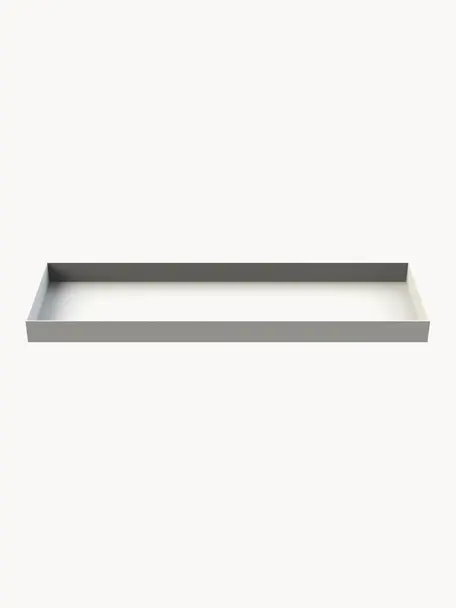 Plateau décoratif Tray, Acier inoxydable, Blanc, larg. 32 x prof. 10 cm