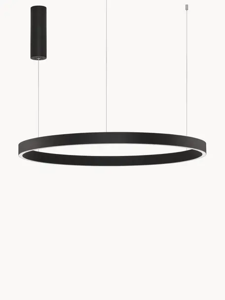 Lampa wisząca LED z funkcją przyciemniania Elowen, różne rozmiary, Czarny, Ø 80 x 5 cm