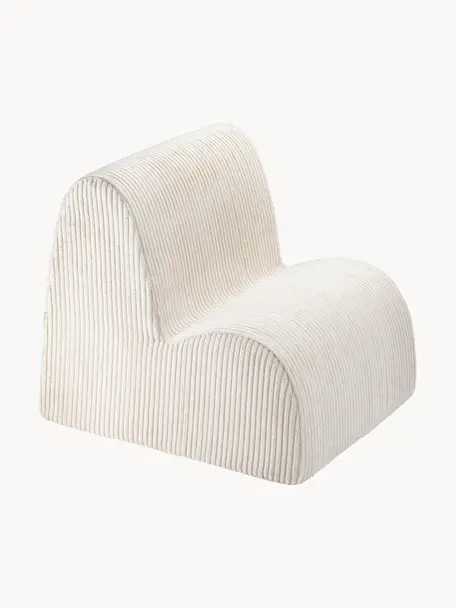 Fauteuil pour enfants en velours côtelé Cloud, Velours côtelé blanc, larg. 50 x haut. 50 cm