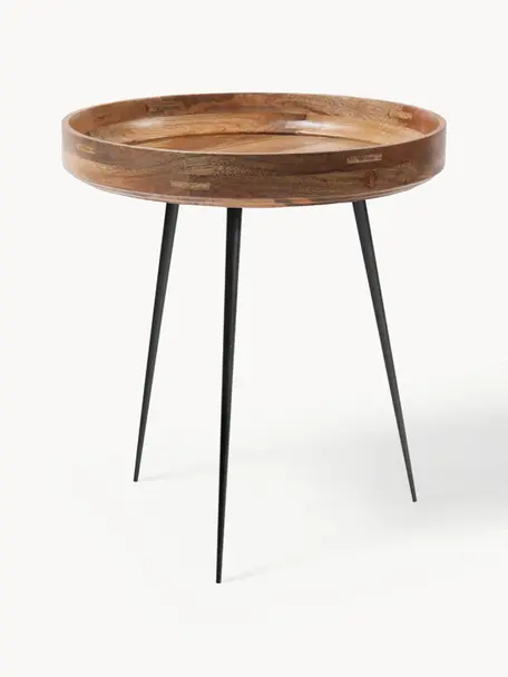 Table d'appoint ronde en manguier Bowl, Manguier, noir, Ø 46 x haut. 52 cm