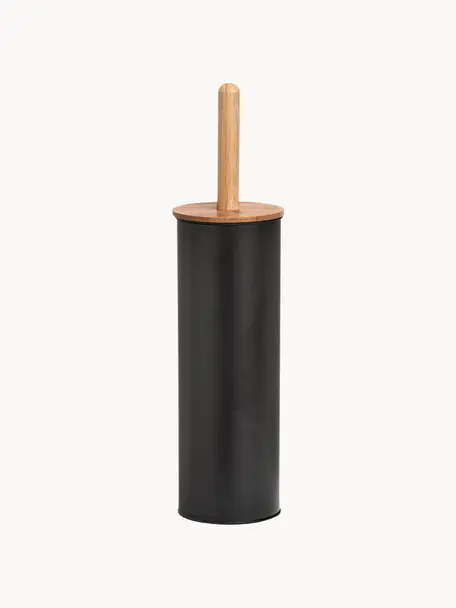 Brosse pour WC Tallin, Noir, bois clair, Ø 10 x haut. 38 cm