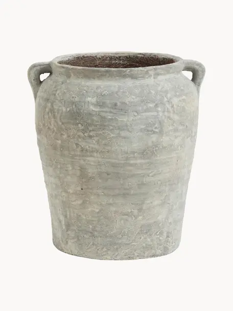 Ręczne wykonana osłonka na doniczkę Cema, 80% cement, 20% tworzywo sztuczne, Jasny szary, Ø 42 x W 45 cm