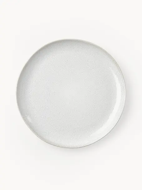 Assiettes à dessert avec émail réactif Gemma, 2 pièces, Grès, Blanc, Ø 23 x haut. 3 cm
