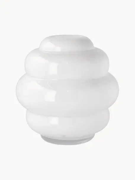 Vase en verre Bubble, haut. 21 cm, Verre, Blanc, Ø 20 x haut. 21 cm