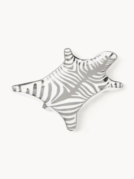 Coupelle décorative en porcelaine Zebra, Porcelaine, Blanc, argent, larg. 15 x prof. 11 cm