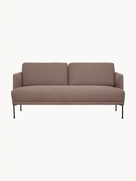 Divano 2 posti Fluente, Rivestimento: 100% poliestere 115.000 c, Struttura: legno di pino massiccio, , Piedini: metallo verniciato a polv, Tessuto color torrone, Larg. 166 x Prof. 85 cm
