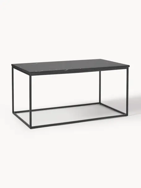 Mramorový konferenčný stolík Alys, Mramorovaná čierna, Š 80 x H 45 cm