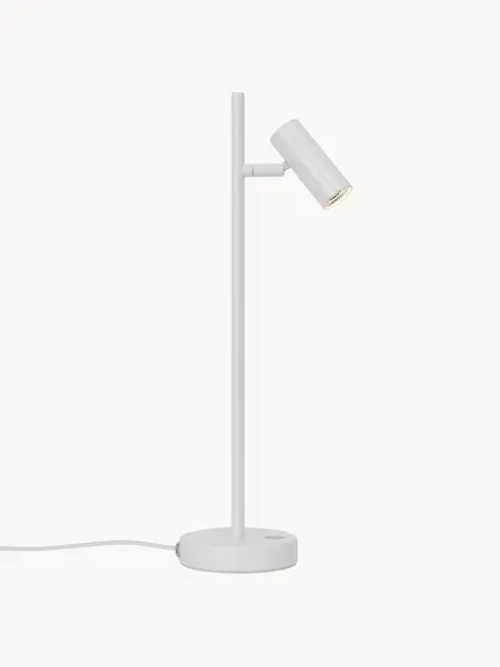 Lampada da tavolo a LED dimmerabile Omari, Paralume: metallo rivestito, Bianco, Larg. 10 x Alt. 40 cm