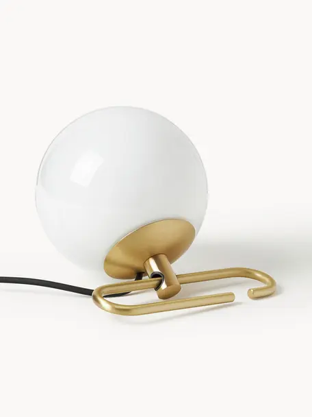 Stolní lampa nh1217, Tlumeně bílá, zlatá, Š 32 cm, V 13 cm