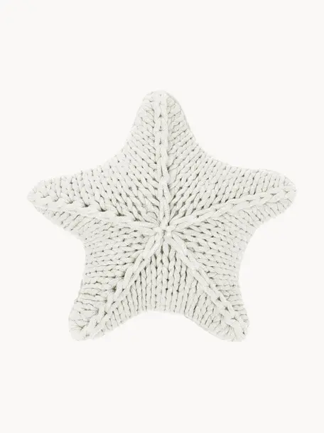 Grobstrick-Kissen Sparkle in Wollweiss, mit Inlett, Bezug: 100 % Baumwolle, Weiss, B 45 x L 45 cm