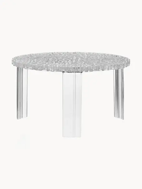 Runder In- & Outdoor-Couchtisch T-Table, H 28 cm, Acrylglas, Transparent, Ø 50 cm