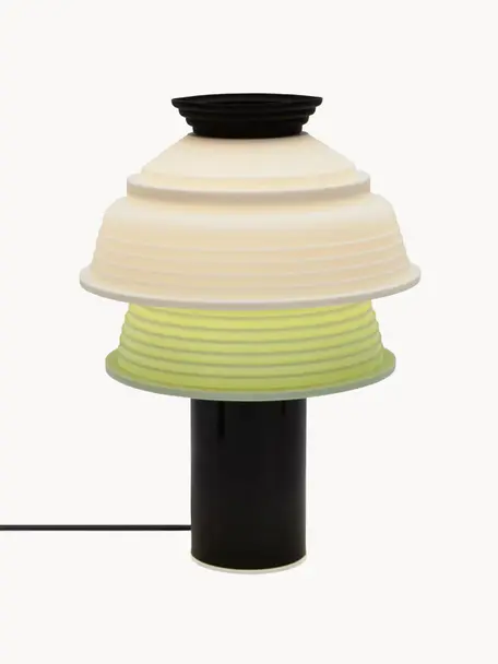 Petite lampe à poser TL4, Noir, blanc, vert clair, Ø 26 x haut. 25 cm