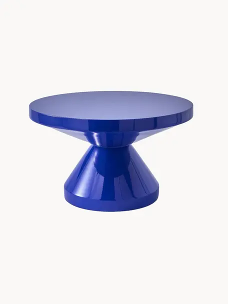 Okrúhly konferenčný stolík Zig Zag, Plast, lakovaný, Kráľovská modrá, Ø 60 cm
