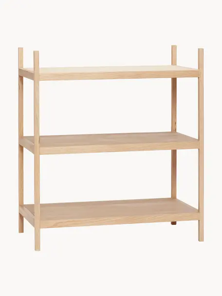 Étagère en bois Library, Placage en bois de chêne, bois de chêne, Bois de chêne, larg. 80 x haut. 90 cm